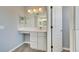 Modern bathroom with vanity, large mirror, and updated fixtures at 11217 Avery Oaks Dr, Tampa, FL 33625