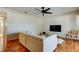 Living room with hardwood floors and a comfortable sofa at 1221 Drew St # E11, Clearwater, FL 33755