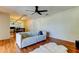 Living room featuring hardwood floors and a light-grey sofa at 1221 Drew St # E11, Clearwater, FL 33755