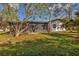 Large backyard with lush grass and mature trees at 4290 Yucatan Cir, Port Charlotte, FL 33948