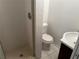 Small bathroom with shower and toilet at 9744 Lake Seminole E Dr, Largo, FL 33773