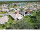 Single-story house with a pool and patio, situated in a residential community at 334 Caloosa Palms Ct, Sun City Center, FL 33573