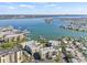 Aerial view showcasing the building's location and waterfront access at 399 150Th Ave # A203, Madeira Beach, FL 33708