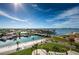 Aerial view showcasing waterfront property and canal access at 4900 Brittany S Dr # 706, St Petersburg, FL 33715