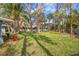 Large backyard with mature trees and grassy areas at 1649 N Dakota Ne Ave, St Petersburg, FL 33703