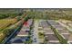 Aerial view highlighting home location near a road at 10431 Machrihanish Cir, San Antonio, FL 33576
