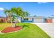 Charming single-story home featuring a lush, green lawn and a decorative palm tree at 1900 60Th N Way, St Petersburg, FL 33710