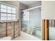 A bathroom with ongoing renovation, featuring a new shower at 4740 114Th N St, St Petersburg, FL 33708