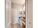 Bathroom vanity with mirror and storage at 1050 Starkey Rd # 704, Largo, FL 33771