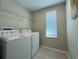 Laundry room featuring washer, dryer, and overhead shelving at 2408 E Chelsea St, Tampa, FL 33610