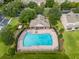 Refreshing community pool with a covered patio area at 4904 Barnstead Dr, Riverview, FL 33578
