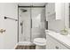 Modern bathroom featuring a walk-in shower and white vanity at 5221 Bayshore Blvd # 18, Tampa, FL 33611