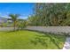 Well-maintained backyard features lush green grass and mature tropical landscaping at 6189 Leeland S St, St Petersburg, FL 33715