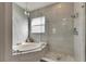 Spa-like bathroom with soaking tub and walk-in shower at 10511 Martinique Isle Dr, Tampa, FL 33647