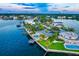 Stunning aerial view of waterfront home and neighborhood at 5033 W San Miguel St, Tampa, FL 33629