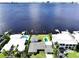 Aerial view showcasing the property layout and surrounding homes in the neighborhood at 560 Riviera Dr, Tampa, FL 33606