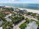 Aerial view of beachfront homes and neighborhood at 843 Eldorado Ave, Clearwater Beach, FL 33767