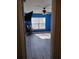 Blue bedroom with window and ceiling fan at 8003 Bally Money Rd, Tampa, FL 33610