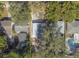 Aerial view showing house and surrounding lot at 1428 Illinois Ave, Palm Harbor, FL 34683