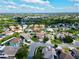 Aerial view of a residential neighborhood with houses and a waterway at 2012 Fern Ridge Ct, Holiday, FL 34691