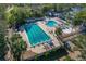 Aerial view of resort-style pool complex with lap pool, leisure pool, and area at 122 E Cypress Ct # 22, Oldsmar, FL 34677