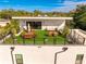 Aerial view of a modern rooftop deck with artificial turf and patio furniture at 1308 W Plymouth St, Tampa, FL 33603