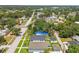 Aerial view of neighborhood with tree-lined streets, sidewalks, manicured lawns, and backyard at 2729 36Th N Ave, St Petersburg, FL 33713