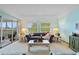 Living room with a sofa, armchairs, and sliding doors to a balcony at 1403 Cordova Grn, Seminole, FL 33777