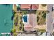 Bird's-eye view of house, pool, and canal-side location at 219 Leeward Is, Clearwater Beach, FL 33767