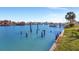 Serene waterfront view with calm water and boat docks at 219 Leeward Is, Clearwater Beach, FL 33767