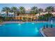 Community pool with clubhouse; palm trees and lounge chairs at 322 Ibisview Ln, Apollo Beach, FL 33572