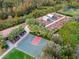 Community garden and basketball court viewed from above at 5011 Sandy Brook Cir, Wimauma, FL 33598