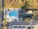 Community pool and clubhouse from above at 4522 Bay Spring Ct, Tampa, FL 33611