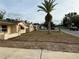 Street view of a neighborhood with similar ranch-style homes and palm trees at 10820 Queens Rd, Port Richey, FL 34668