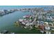 Aerial view showing home's location on a canal, close to the water at 498 Crystal Dr, Madeira Beach, FL 33708