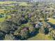 Aerial view of houses surrounded by lush trees and open fields, showing a rural setting at 11008 Browning Rd, Lithia, FL 33547