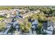 Aerial view of townhomes and neighborhood setting at 9621 Carlsdale Dr, Riverview, FL 33578