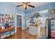 Kitchen features white cabinets, wood countertops, and a center island at 1530 22Nd S Ave, St Petersburg, FL 33705