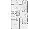 First floor plan shows foyer, kitchen, dining, great room, study, and two-car garage at 1979 Longliner Loop, Wesley Chapel, FL 33543