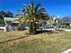 Ranch style home with palm trees and a well-manicured lawn at 2215 Riomar Dr, Holiday, FL 34691