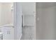 Clean bathroom with white vanity and marble shower at 2412 38Th W Ave, Bradenton, FL 34205
