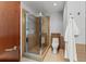 Bathroom with a walk-in shower, toilet, and modern vanity at 912 Channelside Dr # 2320, Tampa, FL 33602