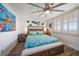 Bedroom with coastal decor and water view at 1591 Gulf Blvd # 504S, Clearwater Beach, FL 33767