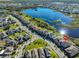 Aerial view of neighborhood and lake at 12609 Pensacola Ct, Riverview, FL 33579