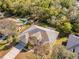 Aerial view of house, yard, and pool at 9272 Eldridge Rd, Spring Hill, FL 34608