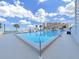 Large pool with lounge chairs and palm trees, offering a relaxing oasis at 5915 Sea Ranch Dr # 408, Hudson, FL 34667
