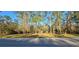 View of the property as seen from the road, surrounded by tall trees at 6906 Quail Hollow Blvd, Wesley Chapel, FL 33544
