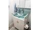 Modern bathroom vanity with glass countertop and ample storage at 9950 47Th N Ave # 104, St Petersburg, FL 33708