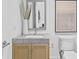 Modern bathroom with light wood vanity and marble countertop at 3020 W Santiago St # 5, Tampa, FL 33629