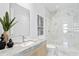 Contemporary bathroom with a marble shower and floating vanity at 3020 W Santiago St # 5, Tampa, FL 33629